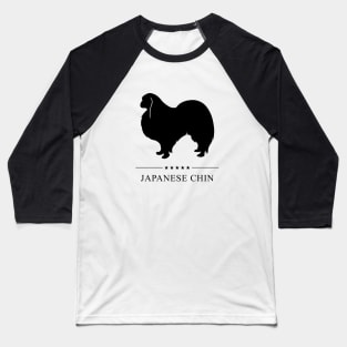 Japanese Chin Black Silhouette Baseball T-Shirt